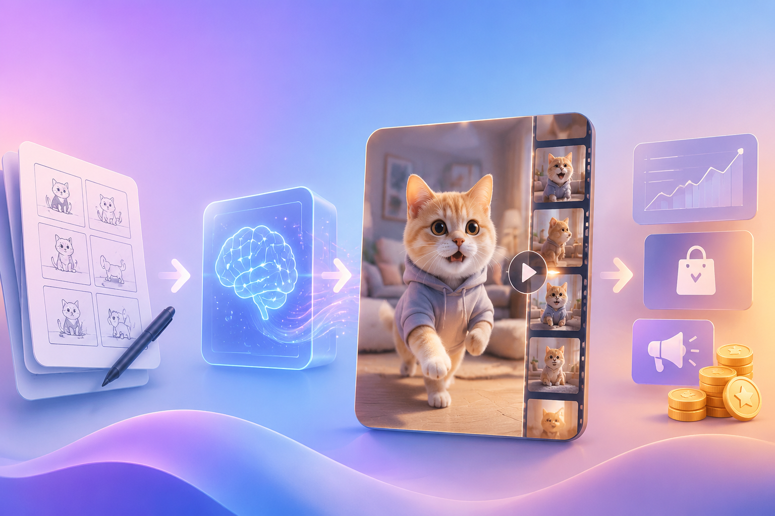 AI猫咪短剧怎么做：从分镜脚本到一键生成接广告全流程