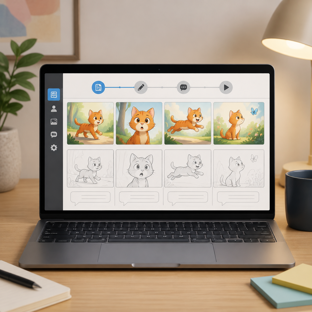 AI猫短剧分镜脚本拆解工作流示意